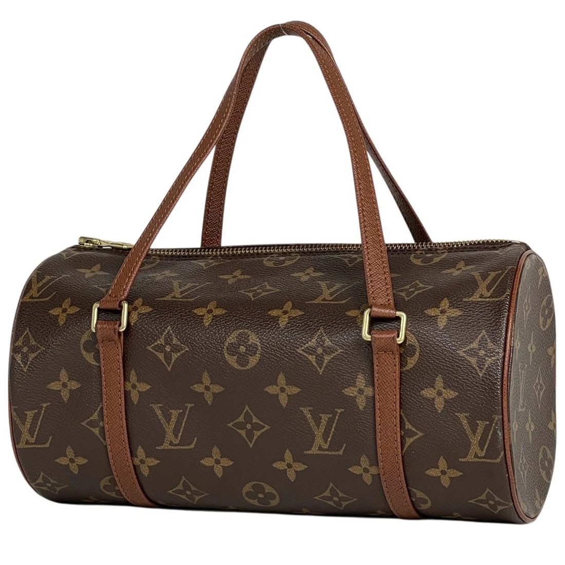 LOUIS VUITTON PAPILLON CYLINDRICAL OLD MODEL HAND BAG: Louis Vuitton Papillon Cylindrical old model Hand Bag Brand: Louis Vuitton Type/Style: Hand Bag Material: Monogram Color: Brown Size: Width 26cm(10.2inch) Height 13cm(5.1inch) Depth 13cm(5.1inch)