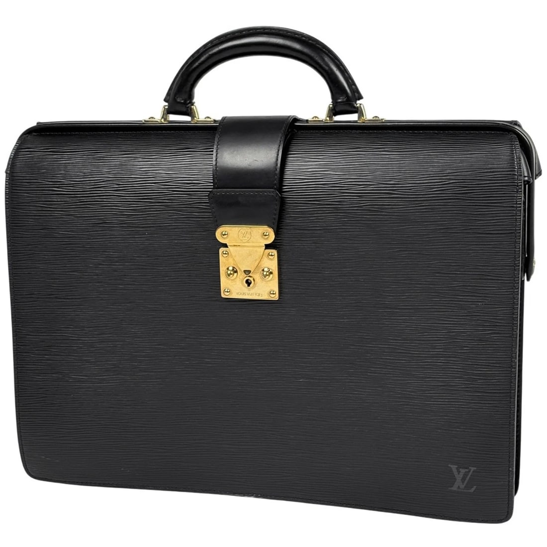 LOUIS VUITTON CERVIET FERMOIRE BRIEFCASE: Louis Vuitton Cerviet Fermoire Briefcase Brand: Louis Vuitton Type/Style: Briefcase Material: Epi Color: Noir (Black) Size: Width 41cm(16.1inch) Height 31cm(12.2inch) Depth 8cm(3.1inch) Accessories: