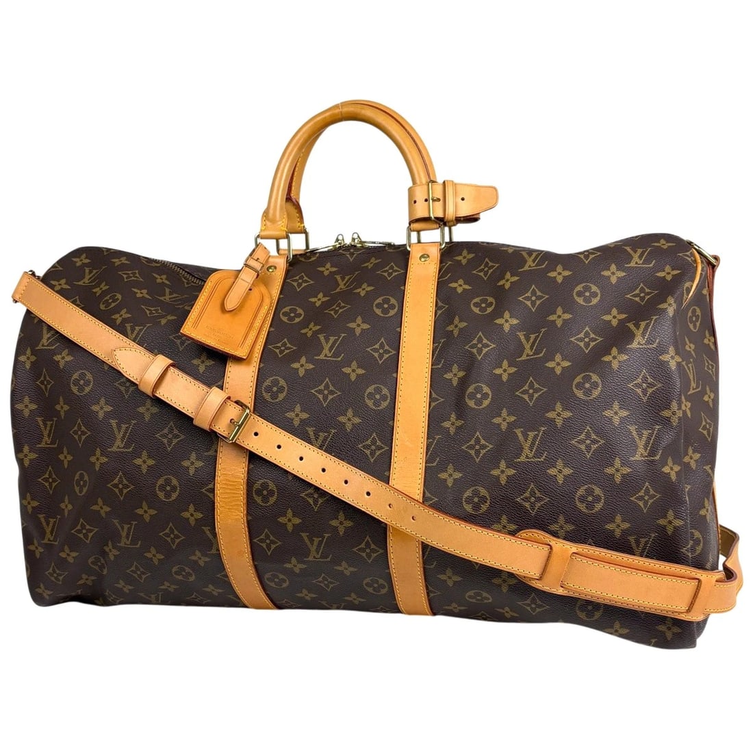 LOUIS VUITTON KEEPALL BANDOULIERE HAND BAG: Louis Vuitton keepall Bandouliere Hand Bag Brand: Louis Vuitton Type/Style: Hand Bag Material: Monogram Color: Brown Size: Width 55cm(21.7inch) Height 31cm(12.2inch) Depth 24cm(9.4inch) Accessorie