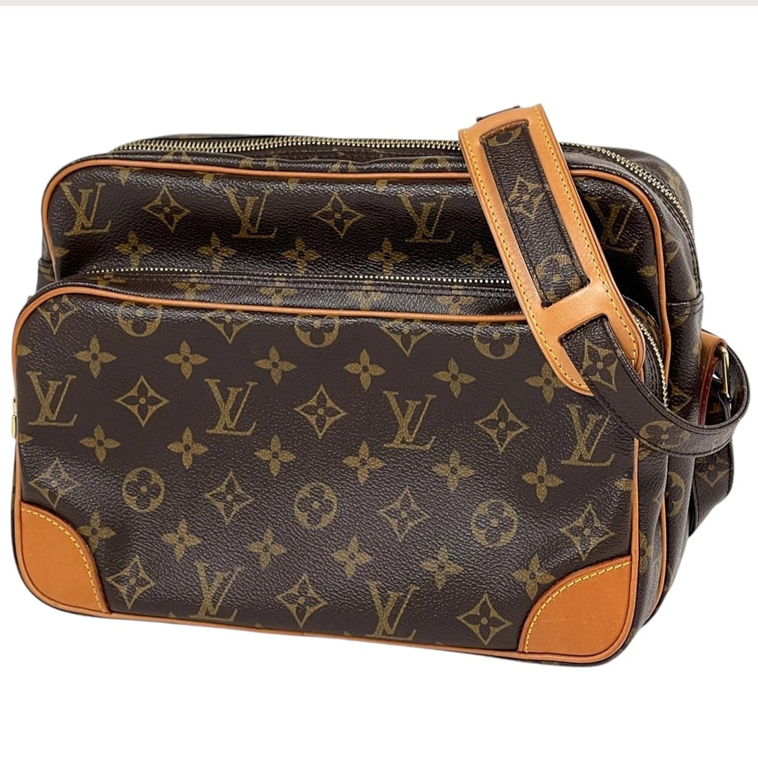 LOUIS VUITTON NILE SHOULDER BAG: Louis Vuitton Nile Shoulder Bag Brand: Louis Vuitton Type/Style: Shoulder Bag Material: Monogram Color: Brown Size: Width 27.5cm(10.8inch) Height 20cm(7.9inch) Depth 12cm(4.7inch) Accessories: None