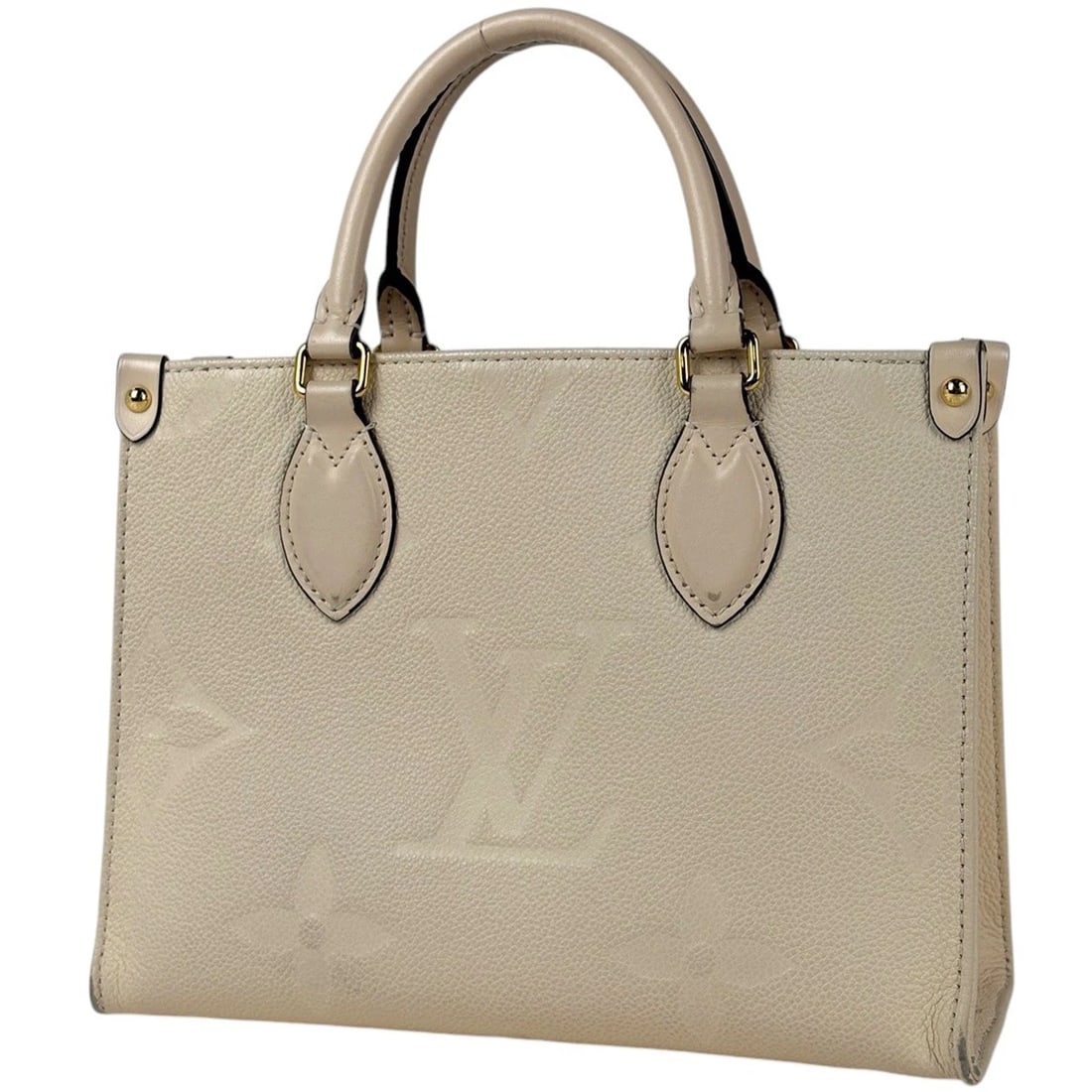 LOUIS VUITTON ON THE GO PM HAND BAG: Louis Vuitton On the Go PM Hand Bag Brand: Louis Vuitton Type/Style: Hand Bag Material: Monogram Ann Platt Color: claim Size: Width 25cm(9.8inch) Height 19cm(7.5inch) Depth 10cm(3.9inch) Accessori