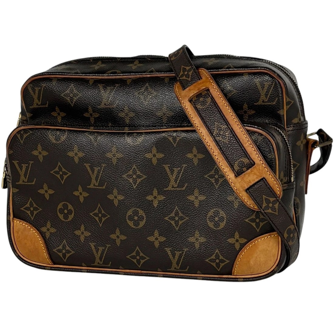 LOUIS VUITTON NILE SHOULDER BAG: Louis Vuitton Nile Shoulder Bag Brand: Louis Vuitton Type/Style: Shoulder Bag Material: Monogram Color: Brown Size: Width 27.5cm(10.8inch) Height 20cm(7.9inch) Depth 12cm(4.7inch) Accessories: None