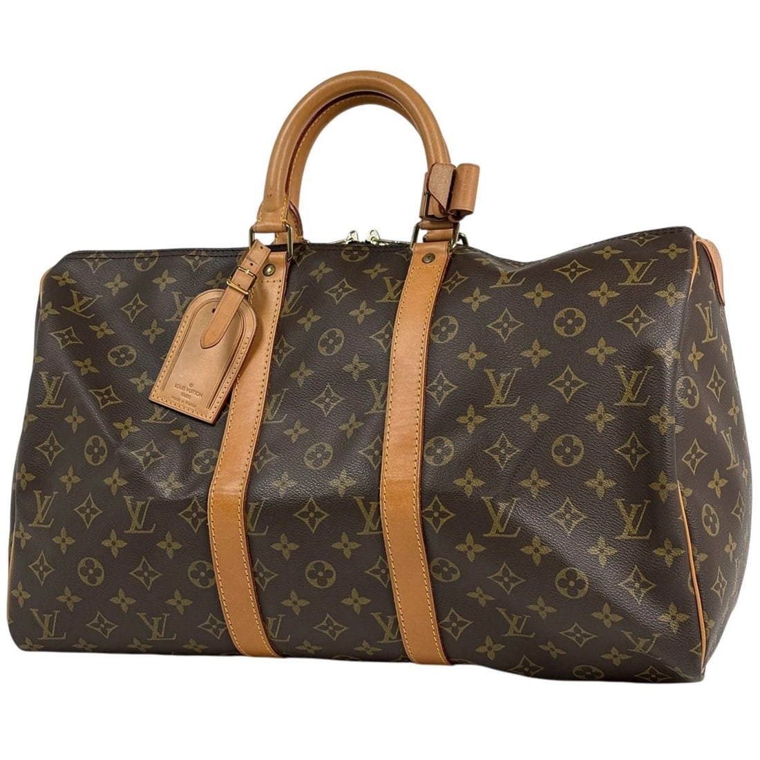 LOUIS VUITTON KEEPALL HAND BAG: Louis Vuitton keepall Hand Bag Brand: Louis Vuitton Type/Style: Hand Bag Material: Monogram Color: Brown Size: Width 45cm(17.7inch) Height 26cm(10.2inch) Depth 20cm(7.9inch) Accessories: None