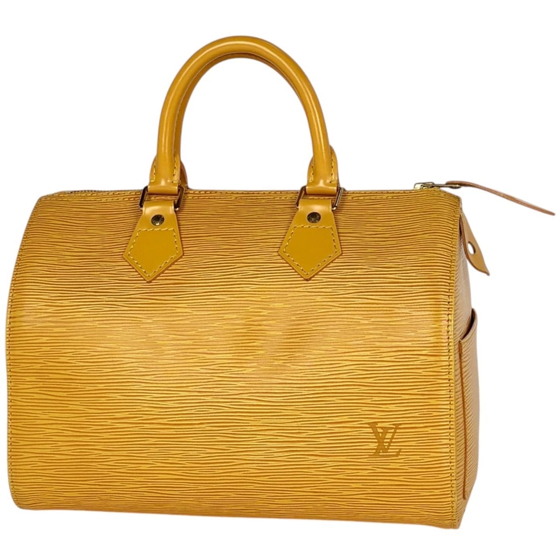 LOUIS VUITTON SPEEDY HAND BAG: Louis Vuitton Speedy Hand Bag Brand: Louis Vuitton Type/Style: Hand Bag Material: Epi Color: Tassili Yellow Size: Width 27.5cm(10.8inch) Height 20cm(7.9inch) Depth 15cm(5.9inch) Accessories: None