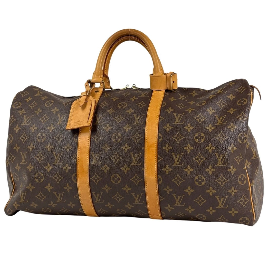 LOUIS VUITTON KEEPALL HAND BAG: Louis Vuitton keepall Hand Bag Brand: Louis Vuitton Type/Style: Hand Bag Material: Monogram Color: Brown Size: Width 50cm(19.7inch) Height 28cm(11inch) Depth 22cm(8.7inch) Accessories: None