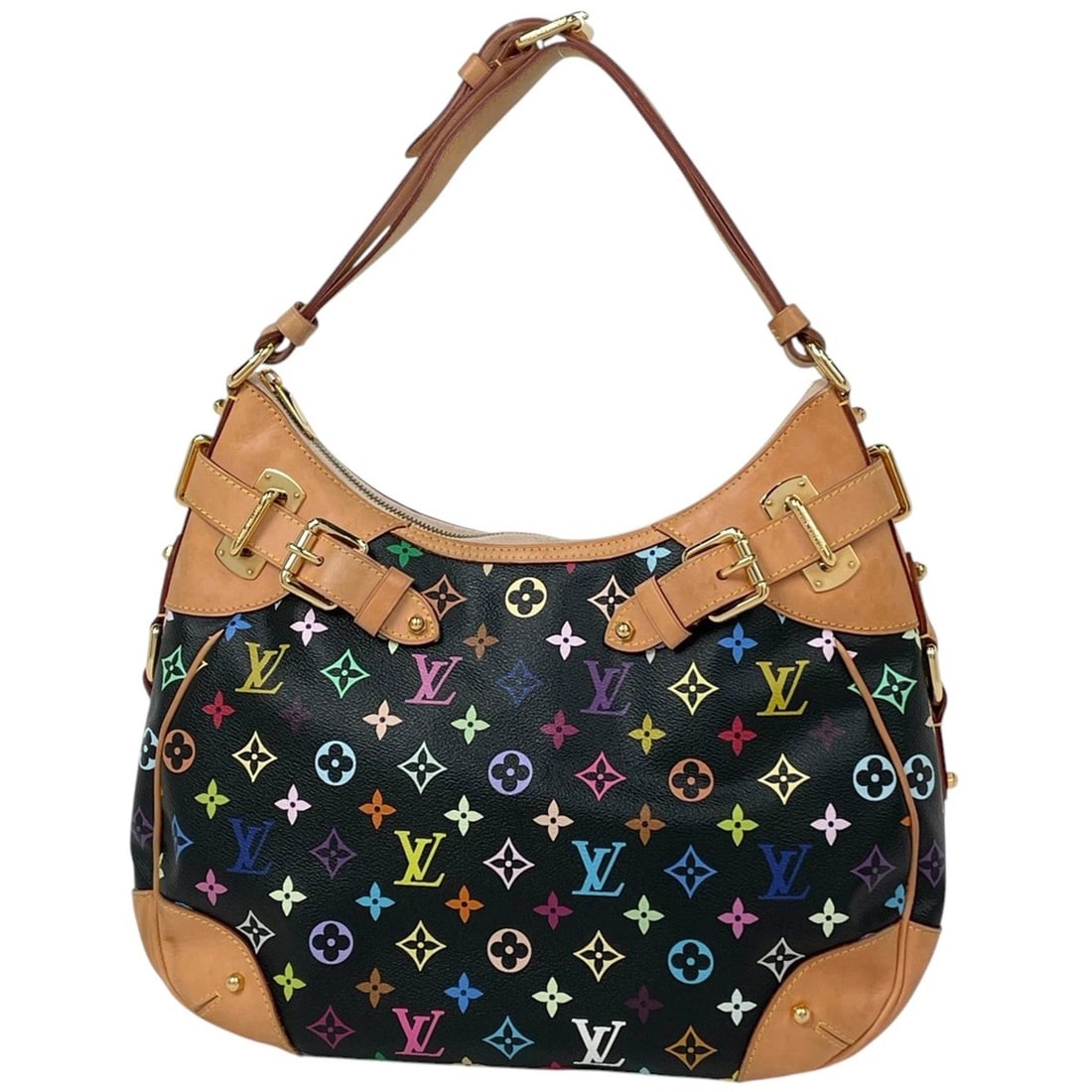 LOUIS VUITTON GRETA SHOULDER BAG: Louis Vuitton Greta Shoulder Bag Brand: Louis Vuitton Type/Style: Shoulder Bag Material: Monogram Multicolor Color: Noir (Black) Size: Width 35cm(13.8inch) Height 24cm(Median:9.4inch) Depth
