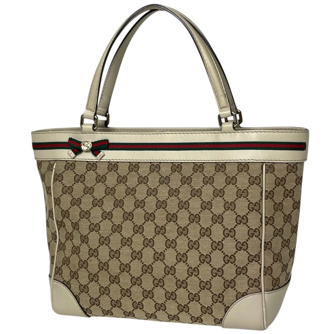 GUCCI TOTE BAG GG PATTERN MAYFAIR: Gucci Tote Bag GG pattern Mayfair Brand: GUCCI Type/Style: Tote Bag Material: GG canvas ?leather Color: Beige Size: Width 29cm(11.4inch) Height 26cm(10.2inch) Depth 13cm(5.1inch) Accessories: None