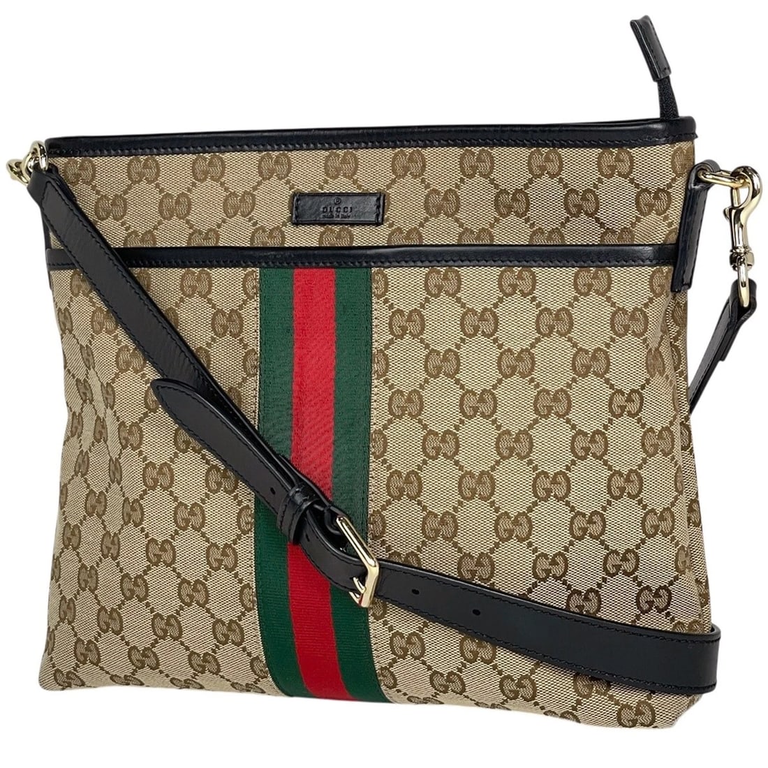 GUCCI GG PATTERN SHOULDER BAG: GUCCI GG pattern Shoulder Bag Brand: GUCCI Type/Style: Shoulder Bag Material: GG canvas ?leather Color: Beige Black Size: Width 29cm(11.4inch) Height 26cm(10.2inch) Depth 4.5cm(1.8inch) Accessories: