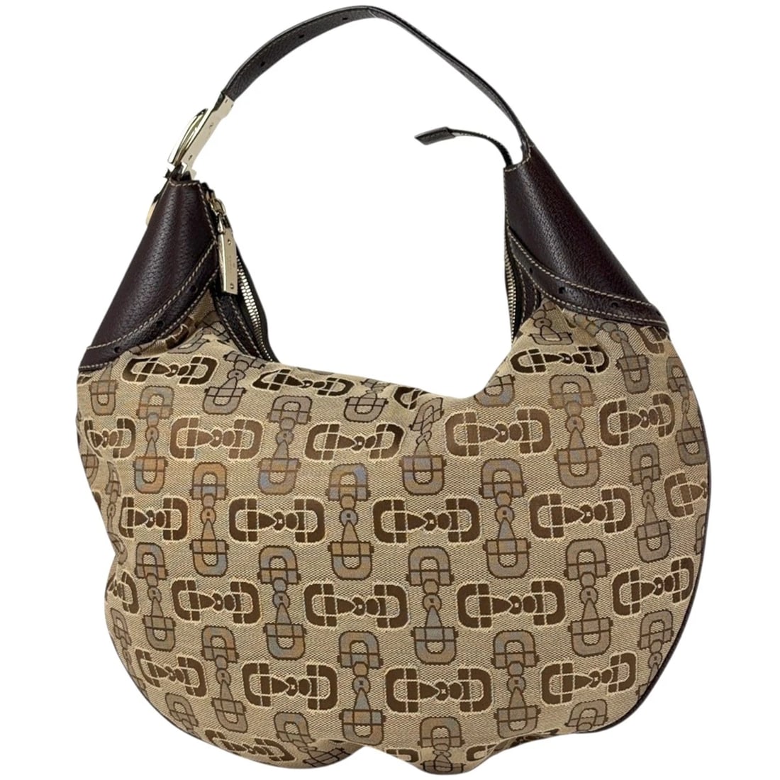 GUCCI HAND BAG HORSEBIT CANVAS: Gucci Hand Bag Horsebit canvas Brand: GUCCI Type/Style: Hand Bag Material: canvas ?leather Color: Brown Size: Width 40cm(Maximum value:15.7inch) Height 29cm(Median:11.4inch) Depth 3cm(1.2inch)