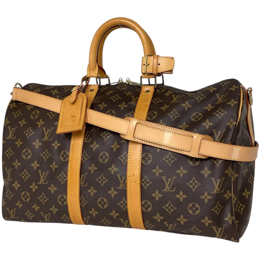 LOUIS VUITTON KEEPALL BANDOULIERE 45 HAND BAG: Louis Vuitton keepall Bandouliere 45 Hand Bag Brand: Louis Vuitton Type/Style: Hand Bag Material: Monogram Color: Brown Size: Width 45cm(17.7inch) Height 27cm(10.6inch) Depth 20cm(7.9inch)