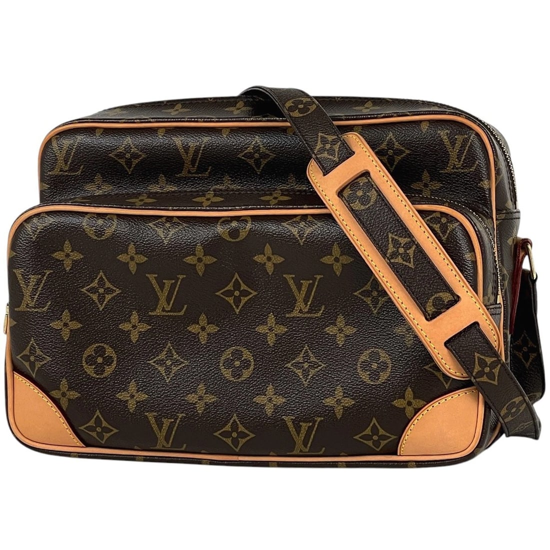 LOUIS VUITTON NILE SHOULDER BAG: Louis Vuitton Nile Shoulder Bag Brand: Louis Vuitton Type/Style: Shoulder Bag Material: Monogram Color: Brown Size: Width 27.5cm(10.8inch) Height 20cm(7.9inch) Depth 12cm(4.7inch) Accessories: Non