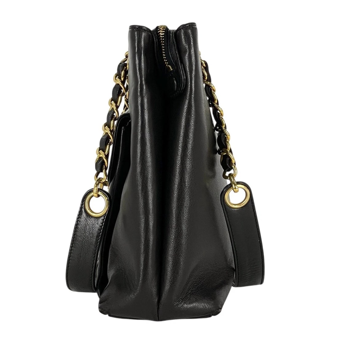 CHANEL (INTERLOCKING) CC LOGO CHAIN TOTE BAG - 2
