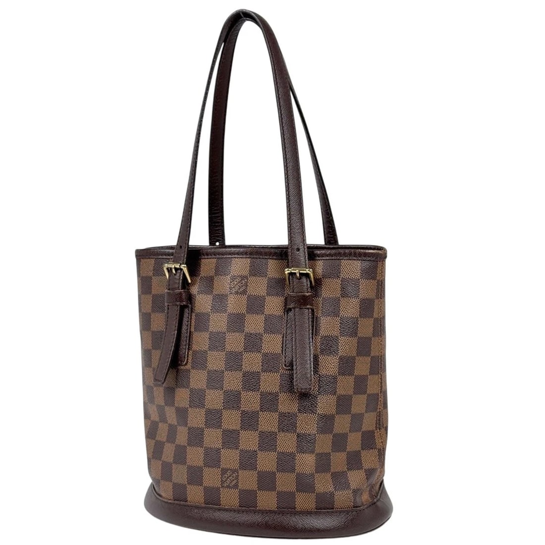 LOUIS VUITTON MALE HAND BAG BUCKET SHOULDER TOTE BAG: Louis Vuitton Male Hand Bag Bucket Shoulder Tote Bag Brand: Louis Vuitton Type/Style: Tote Bag Material: Damier Color: Brown Size: Width 23cm(9.1inch) Height 25cm(9.8inch) Depth 15cm(5.9inch)