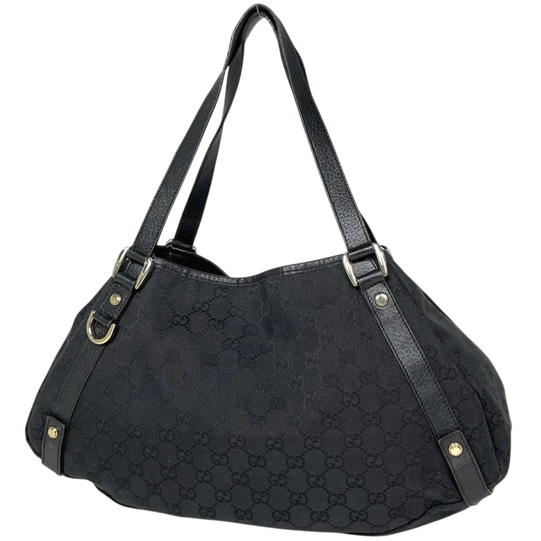 GUCCI TOTE BAG GG PATTERN ABBEY GG CANVAS BLACK: Gucci Tote Bag GG pattern Abbey GG canvas Black Brand: GUCCI Type/Style: Tote Bag Material: GG canvas ?leather Color: Black Size: Width 42cm(16.5inch) Height 25cm(Median:9.8inch) Depth 11cm(4.3inch)