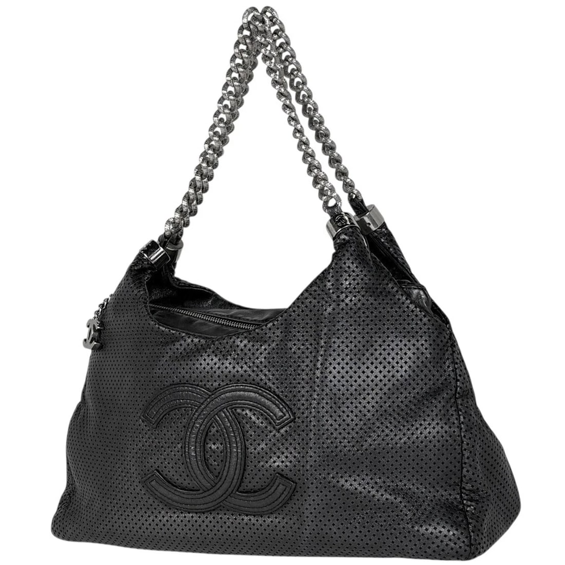 CHANEL CHAIN SHOULDER BAG SHOULDER BAG: Chanel Chain Shoulder Bag Shoulder Bag Brand: CHANEL Type/Style: Shoulder Bag Material: leather Color: Black Size: Width 35cm(13.8inch) Height 23cm(9.1inch) Depth 12cm(4.7inch) Accessories: None