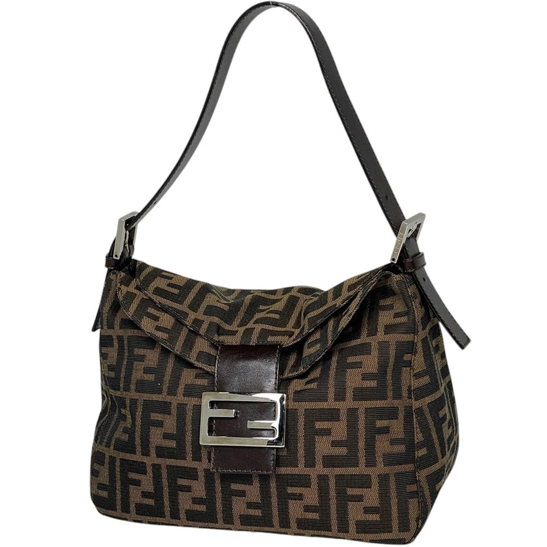 FENDI SHOULDER BAG ZUCCA PATTERN CANVAS BROWN: Fendi Shoulder Bag Zucca Pattern canvas Brown Brand: FENDI Type/Style: Shoulder Bag Material: canvas ?leather Color: Brown Size: Width 24cm(9.4inch) Height 18cm(7.1inch) Depth 13cm(5.1inch)