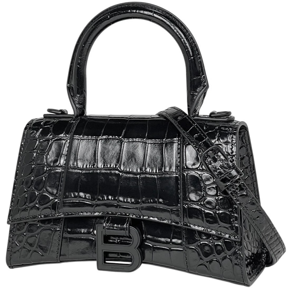 BALENCIAGA HOURGLASS XS HAND BAG 2WAY SHOULDER BAG: Balenciaga Hourglass XS Hand Bag 2WAY Shoulder Bag Brand: BALENCIAGA Type/Style: Hand Bag Material: leather Color: Black Size: Width 19cm(7.5inch) Height 11.5cm(4.5inch) Depth 6.5cm(2.6inch) Acces