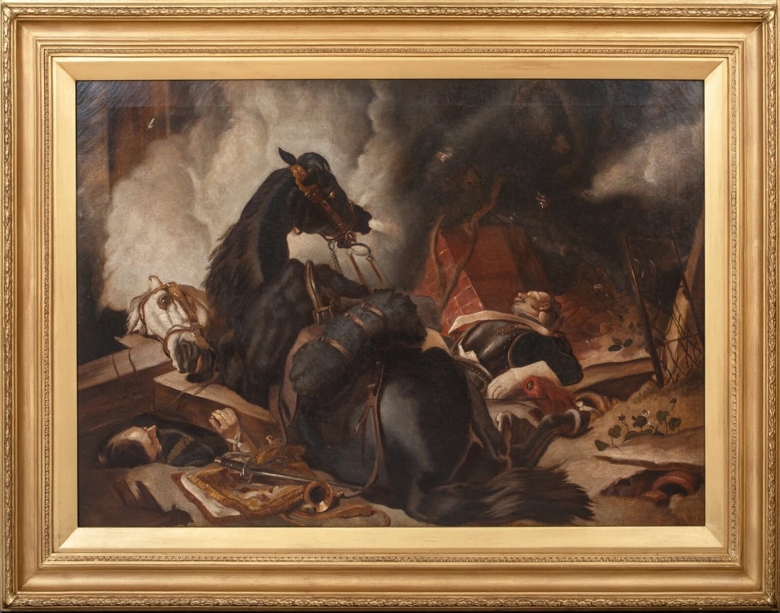 WAR HORSE SCENE OIL PAINTING (1 of 10)