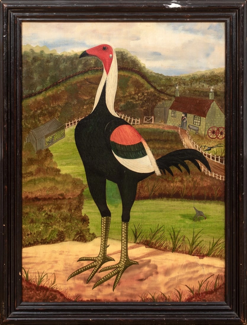 PORTRAIT OF A PRIZE COCK OIL PAINTING (1 of 10)