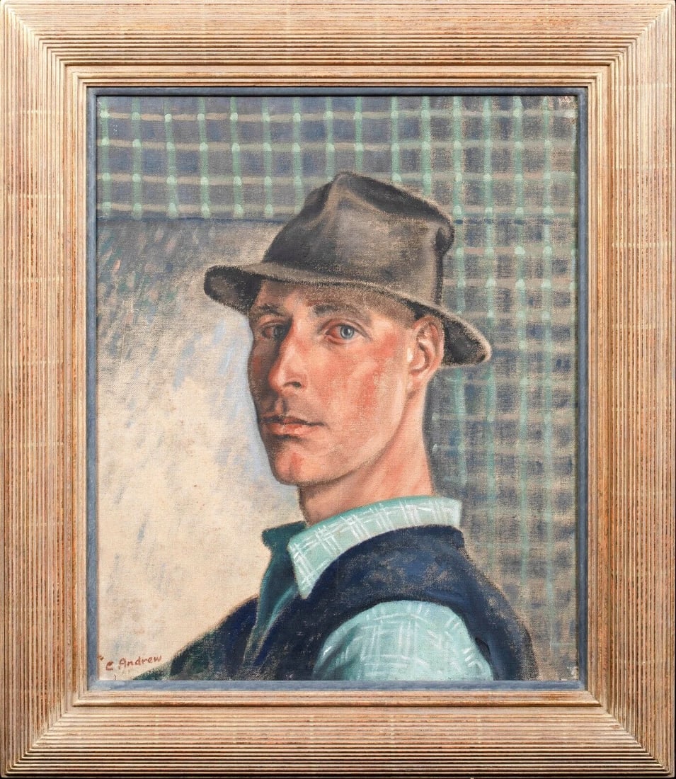 PORTRAIT OF A COUNTRY GENTLEMAN OIL PAINTING: Year: 20th century Size: 31" x 27" Medium: Oil Description: Charles Edwin Andrew, oil on canvas, large picture of an English rural gentleman, early 20th century. Signed and framed, in good shape overa
