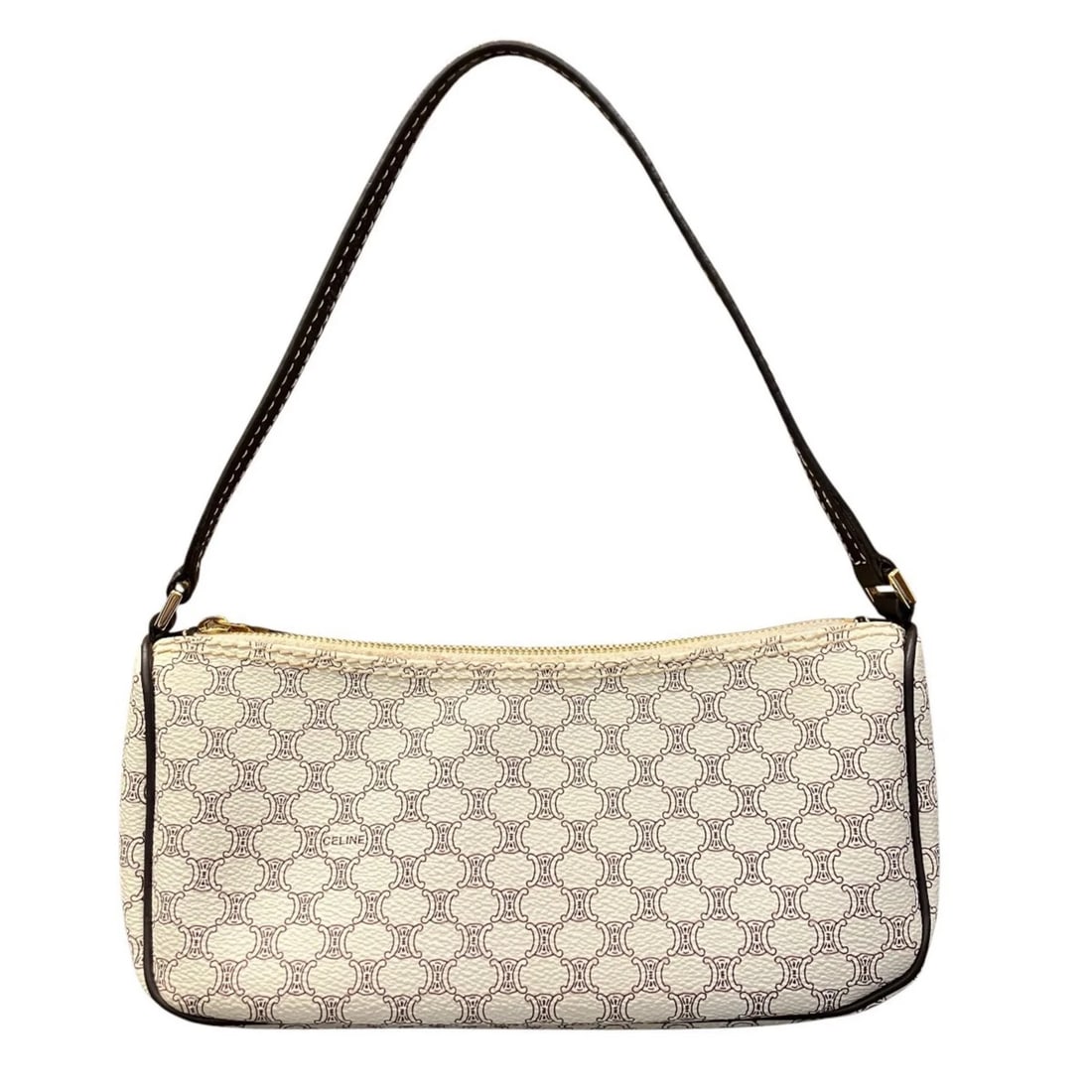 CELINE HANDBAG MACADAM LEATHER: Celine handbag Macadam leather Brand: Celine Type/Style: Handbag Material: PVC , Leather Color: Brown Size: (HxWxD) 11cm x 22cm x 6.5cm / 4.33inch x 8.66inch x 2.55inch Accessories: None Accessories