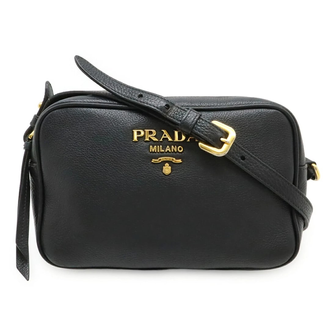 PRADA VITELLO PHENIX SHOULDER BAG/POCHETTE: PRADA VITELLO PHENIX Shoulder Bag/Pochette Brand: Prada Type/Style: Pochette, Shoulder bag Material: Leather Color: Black, Nero Size: (HxWxD) 13.5cm x 21cm x 6.5cm / 5.31inch x 8.26inch x 2.55inch