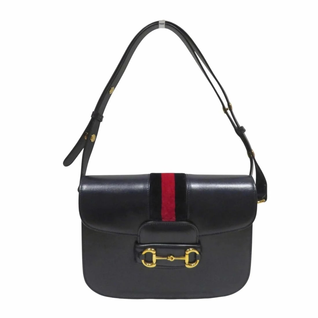GUCCI HORSEBIT SHOULDER BAG, LEATHER: Gucci Horsebit Shoulder Bag, Leather Brand: Gucci Type/Style: Shoulder bag Material: Leather Color: Navy Size: (HxWxD) 18cm x 25.5cm x 7cm / 7.08inch x 10.03inch x 2.75inch Accessories: None <
