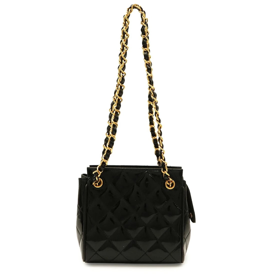 CHANEL MATELASSE CHAIN SHOULDER BAG: CHANEL Matelasse Chain Shoulder Bag Brand: Chanel Type/Style: Shoulder bag Material: Leather Color: Black Size: (HxWxD) 15cm x 15cm x 9cm / 5.9inch x 5.9inch x 3.54inch Accessories: None A