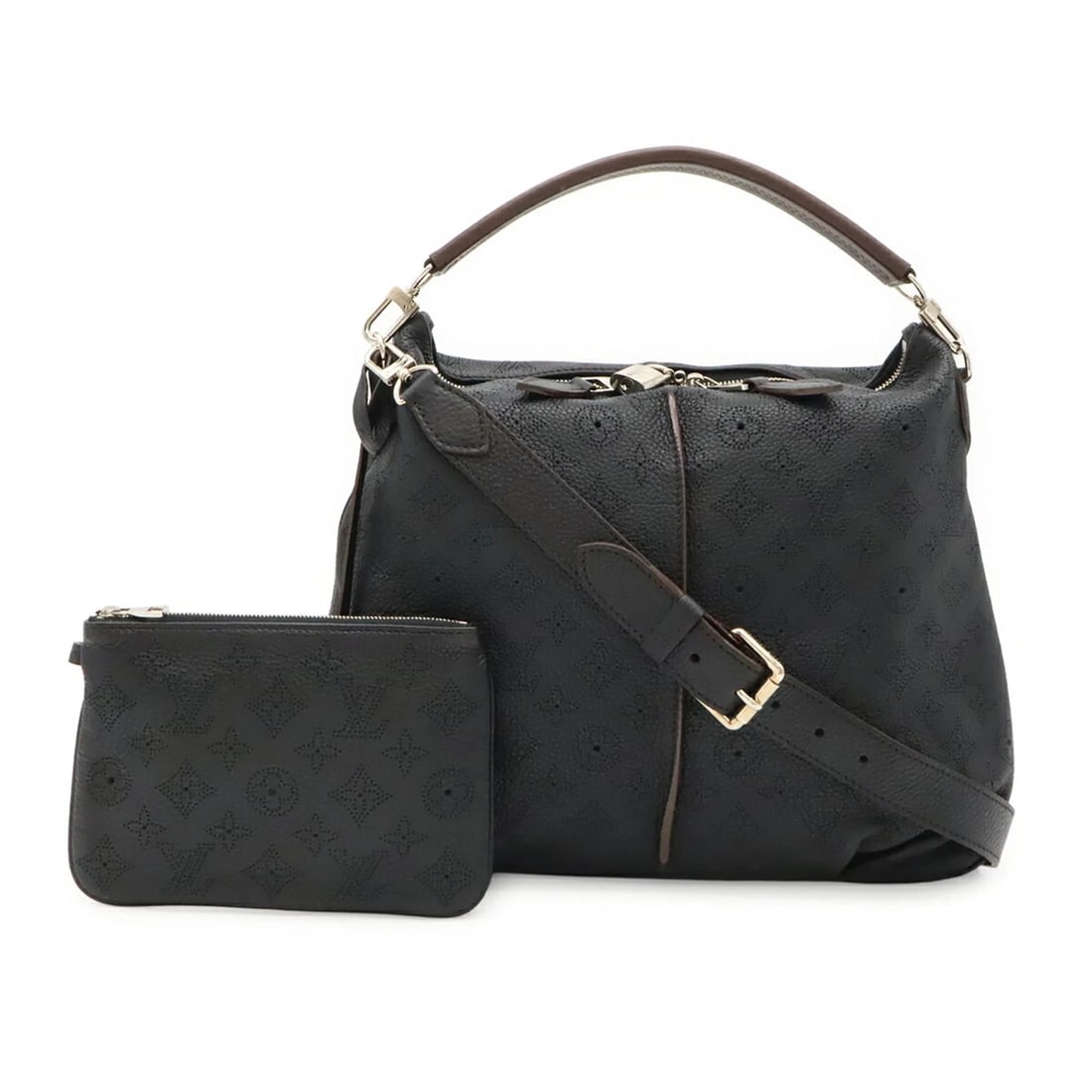 LOUIS VUITTON MAHINA SELENE PM HANDBAG: LOUIS VUITTON Mahina Selene PM Handbag Brand: Louis Vuitton Type/Style: Handbag, Shoulder bag Material: Mahina leather Color: Black, Noir Size: (HxWxD) 31cm x 37cm x 4cm / 12.2inch x 14.56inch x
