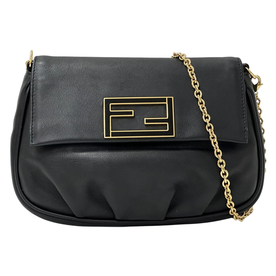 FENDI FENDI HANDBAG, BRAND SHOULDER BAG: Fendi FENDI handbag, brand shoulder bag Brand: Fendi Type/Style: Handbag, Shoulder bag Material: Leather Color: Black Size: (HxWxD) 15cm x 18cm x 5cm / 5.9inch x 7.08inch x 1.96inch Accessories: N
