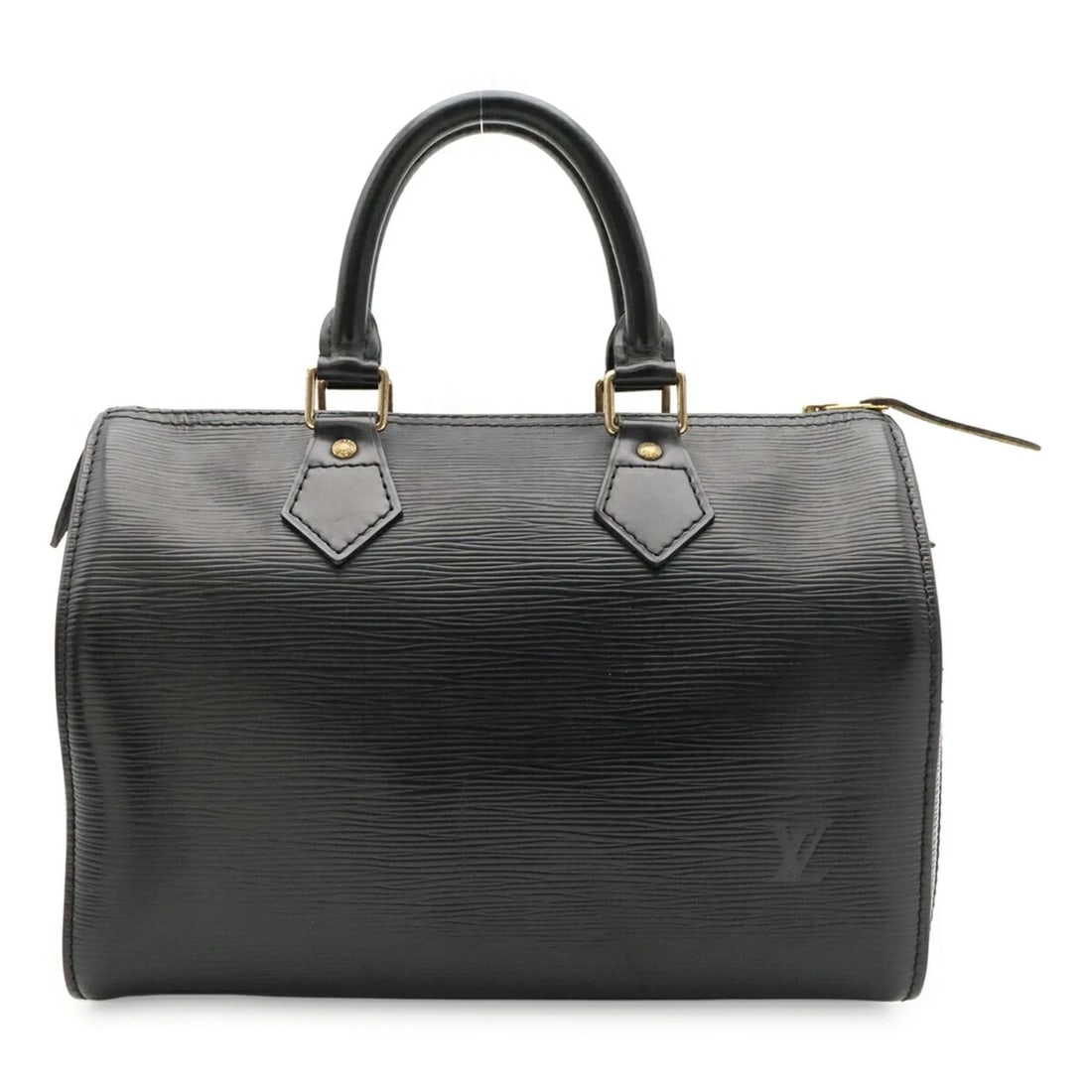 LOUIS VUITTON EPI SPEEDY 25 HANDBAG: LOUIS VUITTON Epi Speedy 25 Handbag Brand: Louis Vuitton Type/Style: Boston bag, Handbag Material: Epi leather Color: Noir Size: (HxWxD) 19cm x 27.5cm x 15cm / 7.48inch x 10.82inch x 5.9inch