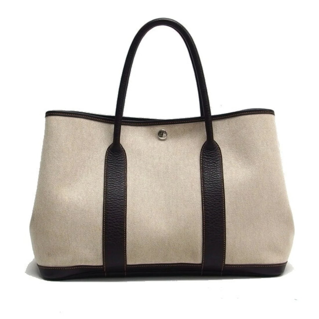 HERMES GARDEN PM TOTE BAG: Hermes Garden PM Tote Bag Brand: Hermes Type/Style: Handbag, Tote bag Material: Toile H , Leather Color: Beige, Dark brown Size: (HxWxD) 25cm x 37cm x 18cm / 9.84inch x 14.56inch x 7.08inch Access