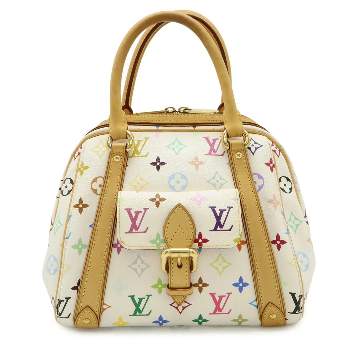 LOUIS VUITTON MONOGRAM MULTICOLOR: Louis Vuitton Monogram Multicolor Brand: Louis Vuitton Type/Style: Handbag Material: Monogram Multicolore Color: Blanc, Monogram, Multi-color, White Size: (HxWxD) 21cm x 25cm x 17.5cm / 8.26inch x