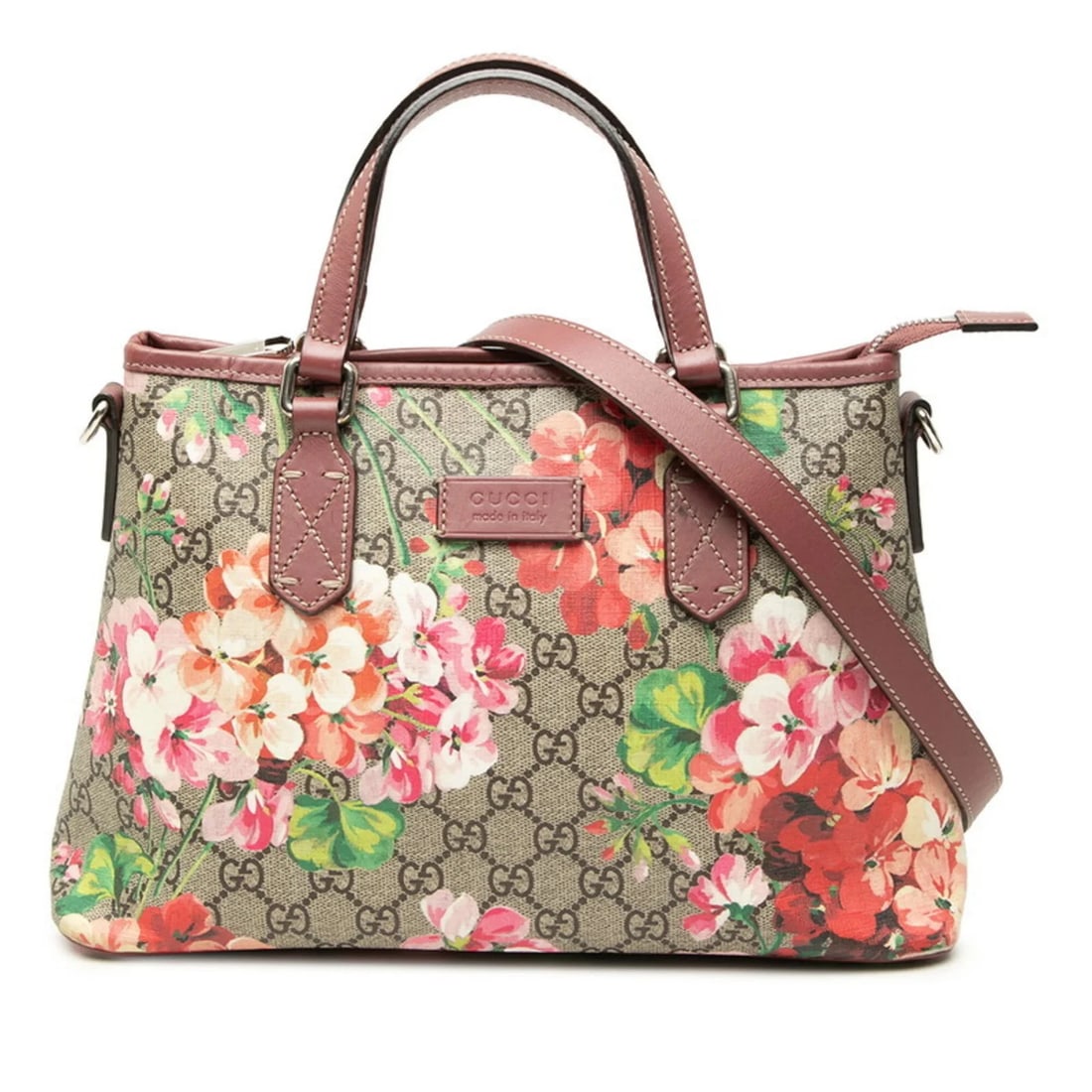 GUCCI GG BLOOMS SHOULDER BAG/HANDBAG: Gucci GG Blooms Shoulder Bag/Handbag Brand: Gucci Type/Style: Handbag, Shoulder bag Material: PVC , Leather Color: Beige pink Size: (HxWxD) 21cm x 31.5cm x 10.5cm / 8.26inch x 12.4inch x 4.13inch