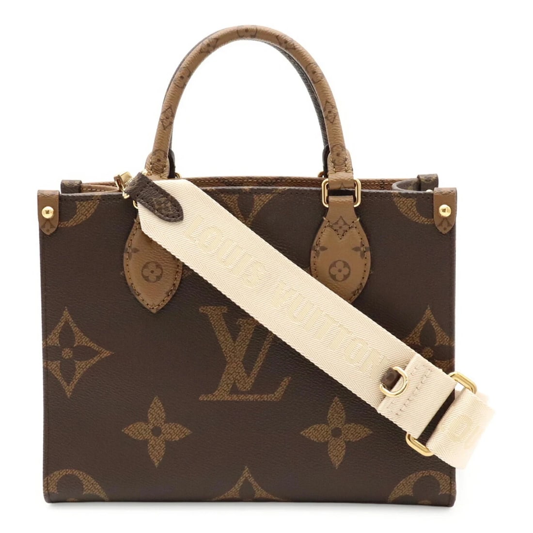 LOUIS VUITTON MONOGRAM ONTHEGO PM HANDBAG/SHOULDER BAG: LOUIS VUITTON Monogram OnTheGo PM Handbag/Shoulder Bag Brand: Louis Vuitton Type/Style: Handbag, Shoulder bag Material: Monogram , Canvas , Monogram Reverse , Canvas Color: Dark brown, Light brown