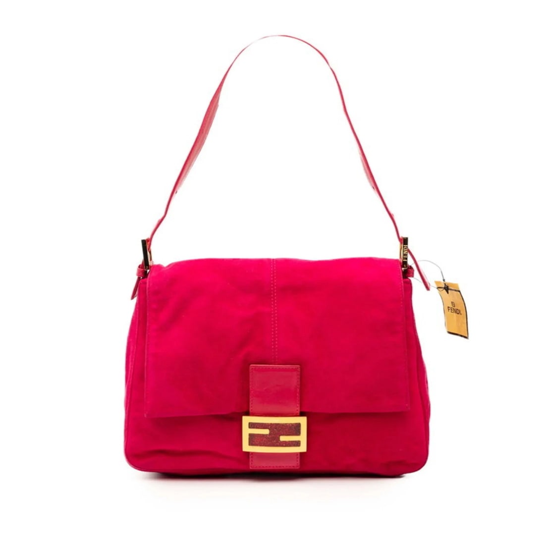 FENDI MAMMA BUCKET LOGO ONE-SHOULDER BAG: Fendi Mamma Bucket Logo One-Shoulder Bag Brand: Fendi Type/Style: Shoulder bag Material: Suede , Leather Color: Pink Size: (HxWxD) 21cm x 28.5cm x 11cm / 8.26inch x 11.22inch x 4.33inch Accessories: