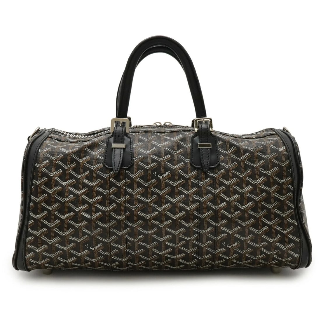GOYARD CROISEUR 40 HANDBAG, HERRINGBONE PATTERN, PVC: GOYARD Croiseur 40 Handbag, Herringbone Pattern, PVC Brand: Goyard Type/Style: Handbag Material: Coated canvas , Leather Color: Black, Brown, White Size: (HxWxD) 19cm x 38.5cm x 18.5cm / 7.48inch x 15