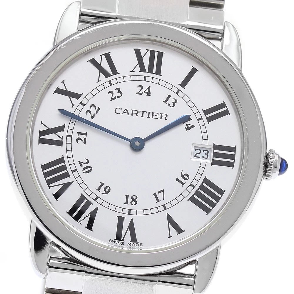 CARTIER RONDE SOLO LM DATE SILVER DIAL QUARTZ WATCH: CARTIER Ronde Solo LM Date Silver Dial Quartz Watch Brand: CARTIER Type/Style: Wristwatch Material: Band Material Stainless Steel, Case Material Stainless Steel Color: Band Color Silver, Case Color