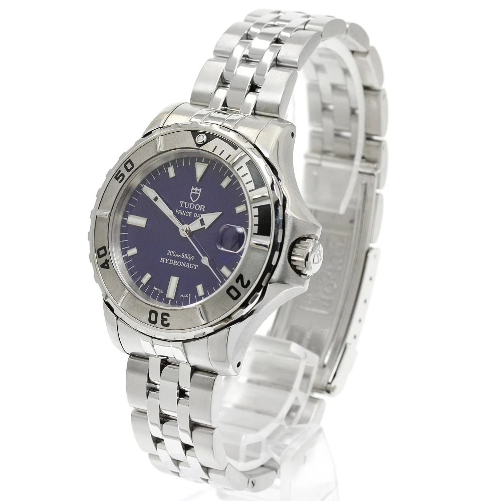 TUDOR HYDRO NOTE DATE BLUE DIAL AUTOMATIC WATCH - 2