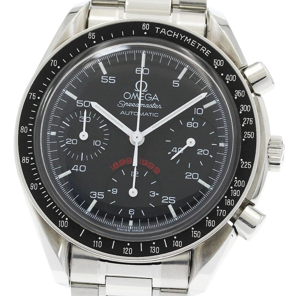 OMEGA SPEEDMASTER AC MILAN CHRONOGRAPH AUTOMATIC WATCH: OMEGA Speedmaster AC Milan Chronograph Automatic Watch Brand: OMEGA Type/Style: Wristwatch Material: Band Material Stainless Steel, Case Material Stainless Steel Color: Band Color Silver, Case Color