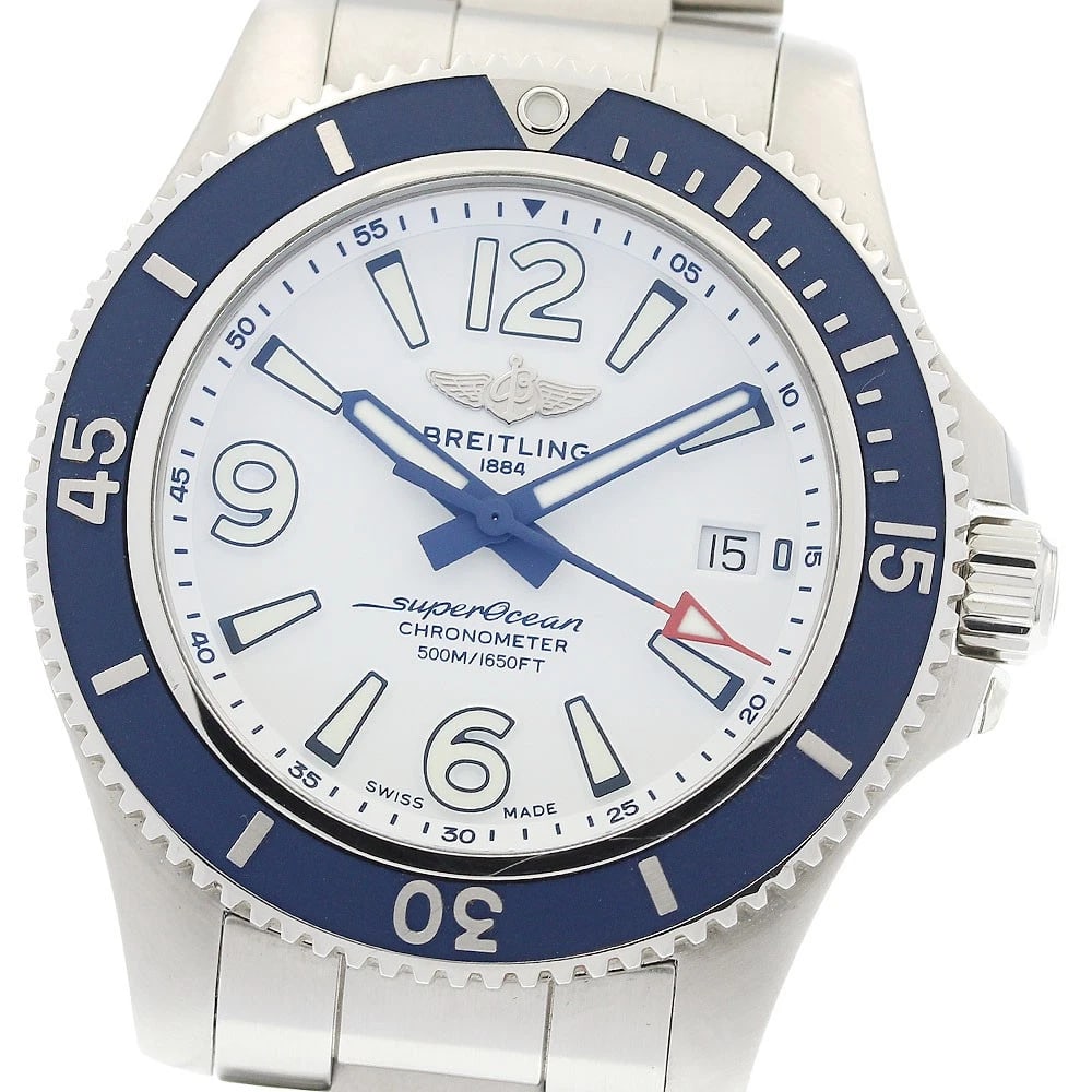 BREITLING SUPER OCEAN 42 DATE WHITE DIAL AUTOMATIC WATCH: BREITLING Super Ocean 42 Date white Dial Automatic Watch Brand: BREITLING Type/Style: Wristwatch Material: Band Material Stainless Steel, Case Material Stainless Steel Color: Band Color Silver, Case