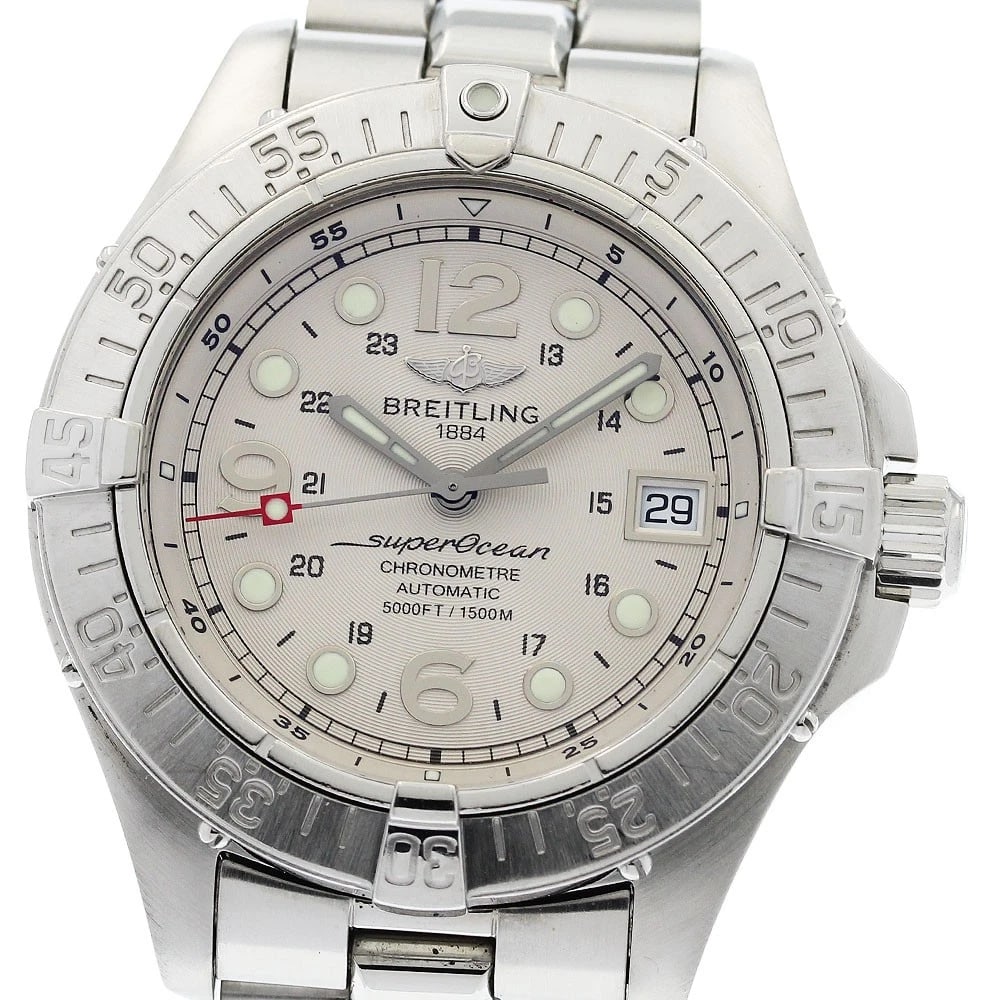 BREITLING SUPER OCEAN DATE SILVER DIAL AUTOMATIC WATCH
