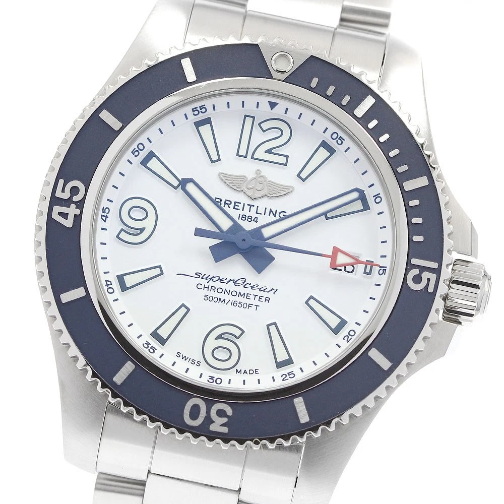 BREITLING SUPER OCEAN 42 DATE WHITE DIAL AUTOMATIC WATCH: BREITLING Super Ocean 42 Date white Dial Automatic Watch Brand: BREITLING Type/Style: Wristwatch Material: Band Material Stainless Steel, Case Material Stainless Steel Color: Band Color Silver, Case