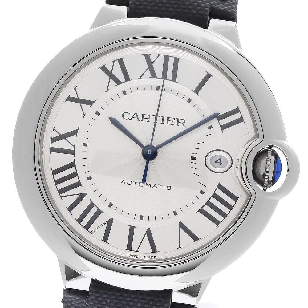 CARTIER BALLON BLEU DE CARTIER LM DATE AUTOMATIC WATCH: CARTIER Ballon Bleu de Cartier LM Date Automatic Watch Brand: CARTIER Type/Style: Wristwatch Material: Band Material leather, Case Material Stainless Steel Color: Band Color black, Case Color Silver, 
