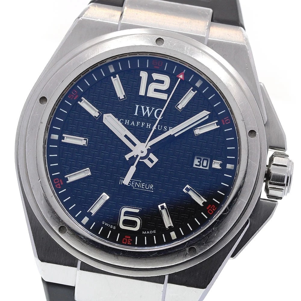 IWC SCHAFFHAUSEN DATE BLACK DIAL AUTOMATIC WATCH: IWC SCHAFFHAUSEN Date black Dial Automatic Watch Brand: IWC SCHAFFHAUSEN Type/Style: Wristwatch Material: Band Material rubber, Case Material Stainless Steel Color: Band Color black, Case Color