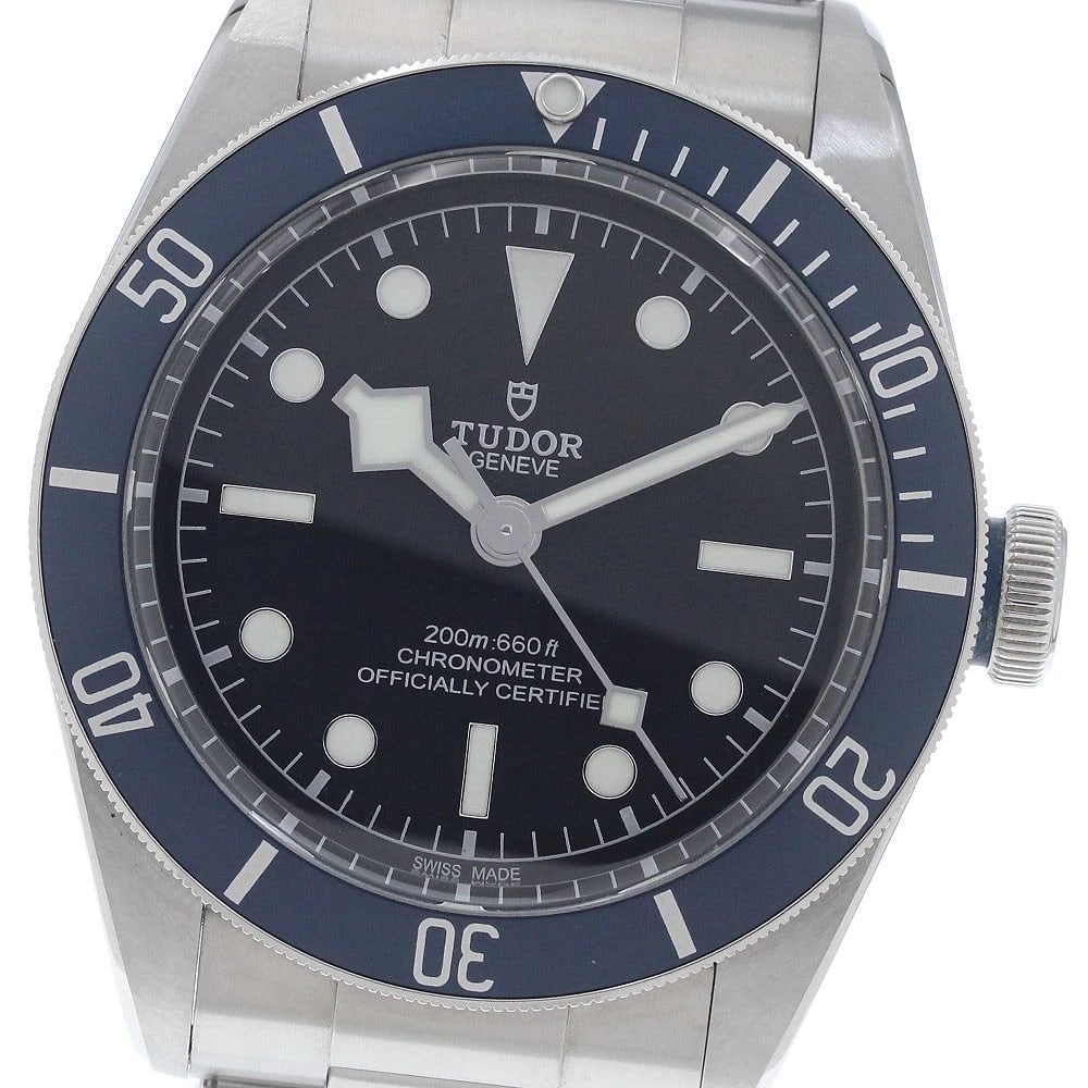 TUDOR HERITAGE BLACK BAY BLACK DIAL AUTOMATIC WATCH: TUDOR Heritage Black Bay Black Dial Automatic Watch Brand: TUDOR Type/Style: Wristwatch Material: Band Material Stainless Steel, Case Material Stainless Steel Color: Band Color Silver, Case Color