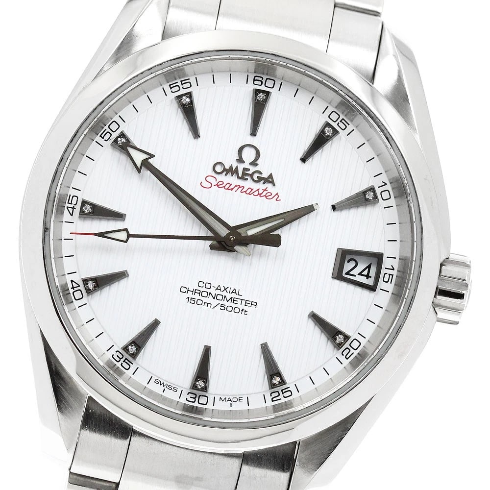 OMEGA SEAMASTER AQUA TERRA DIAMOND WATCH: OMEGA Seamaster Aqua Terra Diamond Watch Brand: OMEGA Type/Style: Wristwatch Material: Band Material Stainless Steel, Case Material Stainless Steel Color: Band Color Silver, Case Color Silver, Dial
