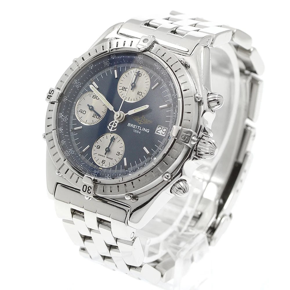 BREITLING CHRONOMDATE NAVY DIAL AUTOMATIC WATCH - 2