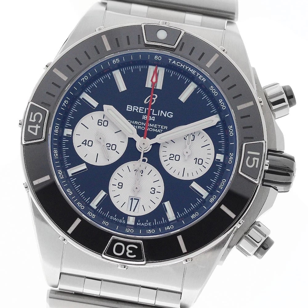BREITLING SUPER CHRONOM44 BLACK DIAL AUTOMATIC WATCH (1 of 5)