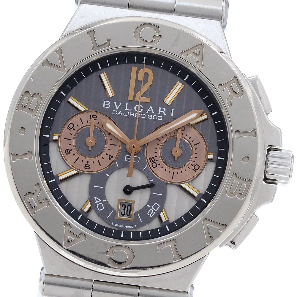 BVLGARI DIAGONO CALIBRO K18WGBEZEL AUTOMATIC WATCH: BVLGARI Diagono Calibro K18WGBezel Automatic Watch Brand: BVLGARI Type/Style: Wristwatch Material: Band Material Stainless Steel, Case Material Stainless Steel/K18WG Color: Band Color Silver, Case Col